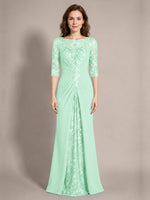 Lace Mother of the Bride Dress with Applique 