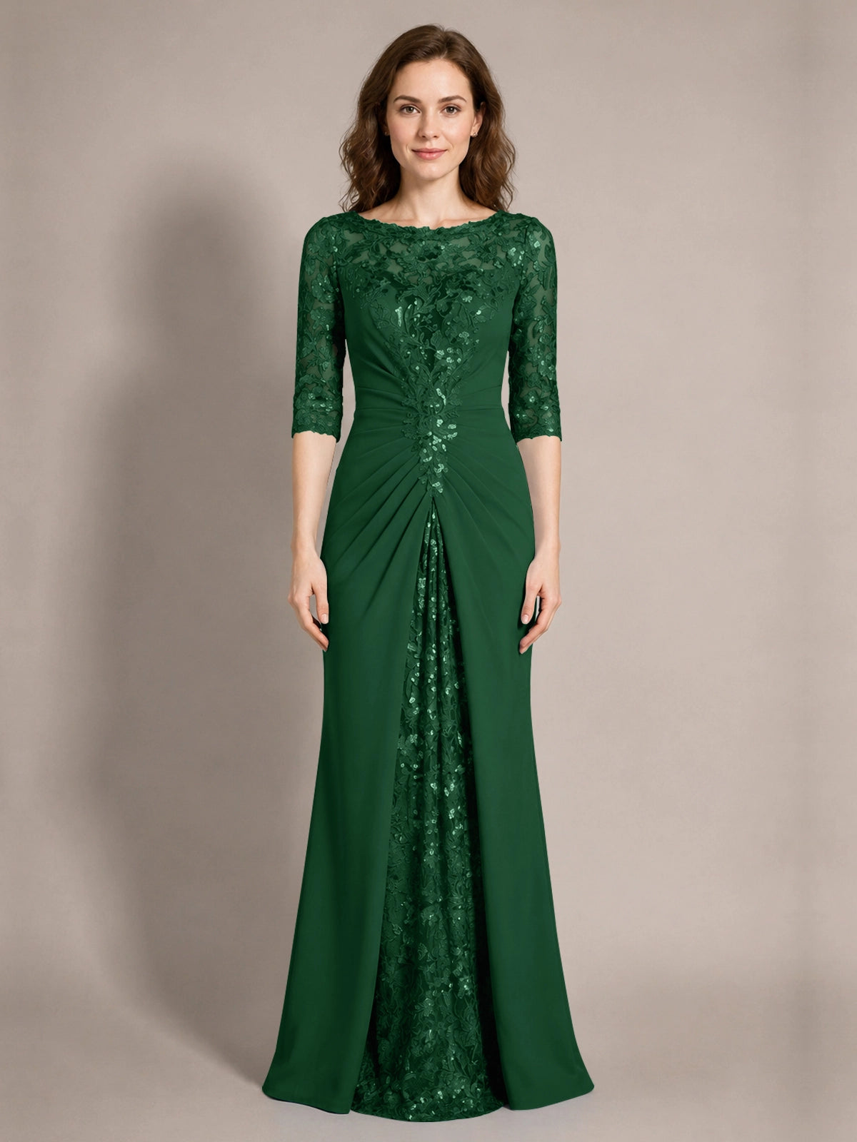 Lace Mother of the Bride Dress with Applique 