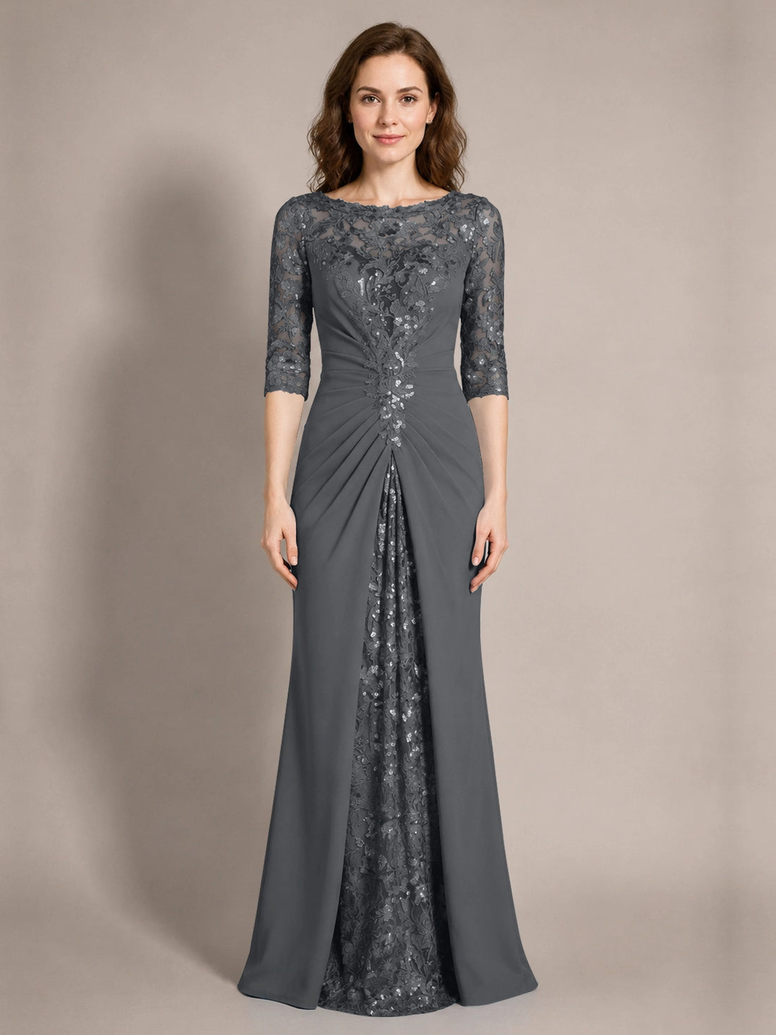 Lace Mother of the Bride Dress with Applique 