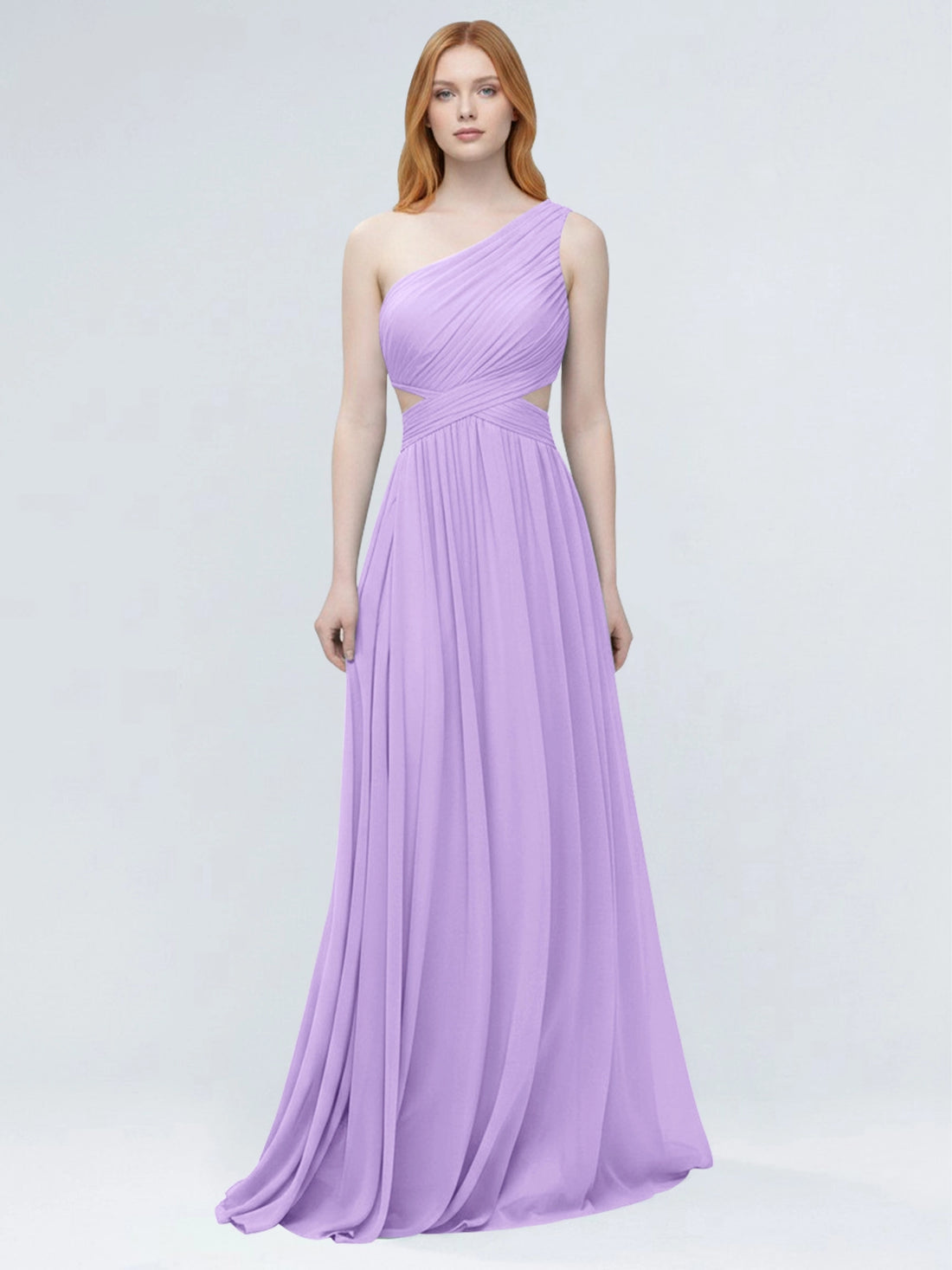 One-Shoulder Side Cut-Out Bridesmaid Dress 