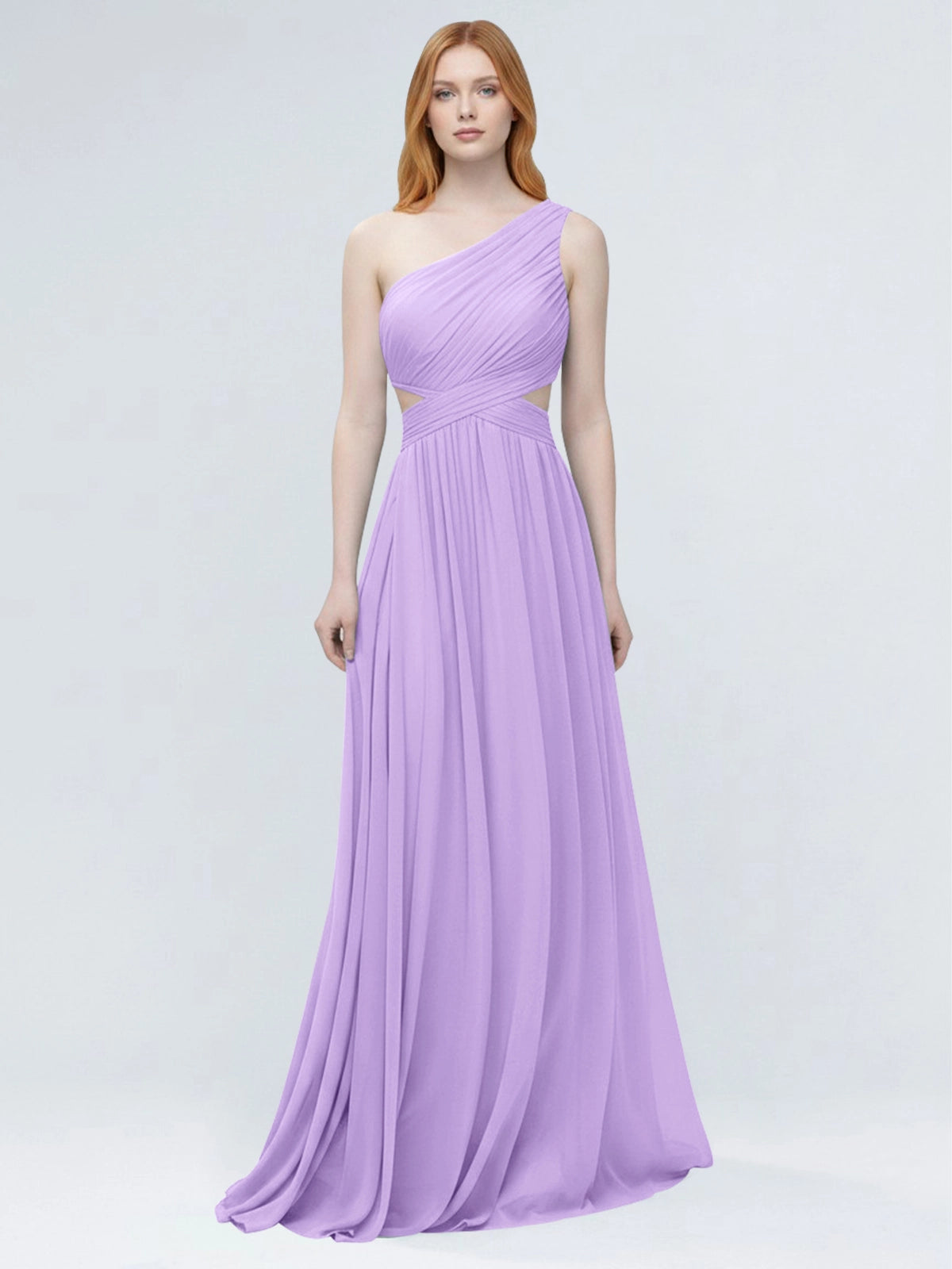 One-Shoulder Side Cut-Out Bridesmaid Dress 