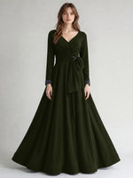 Stretch Satin Mother of the Bride Dress with Crystal