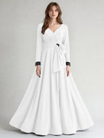 Stretch Satin Mother of the Bride Dress with Crystal