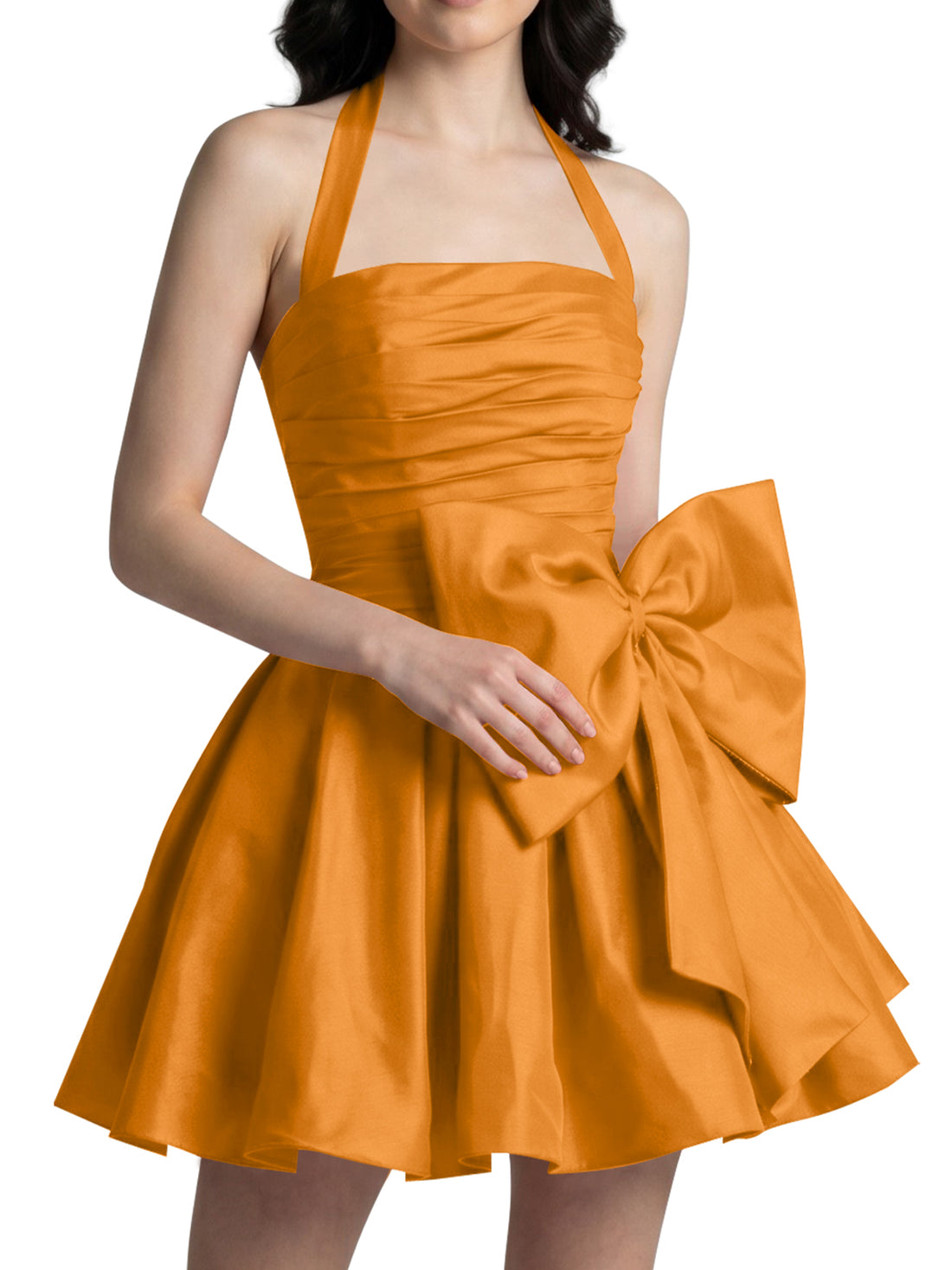 Halter Oversized Bow Mini Dress 