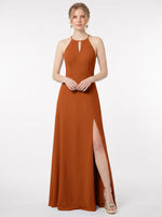 Chiffon Bridesmaid Dress with Halter 
