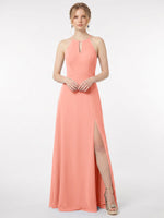 Chiffon Bridesmaid Dress with Halter 