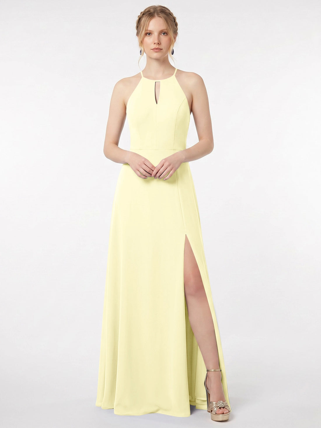 Chiffon Bridesmaid Dress with Halter 