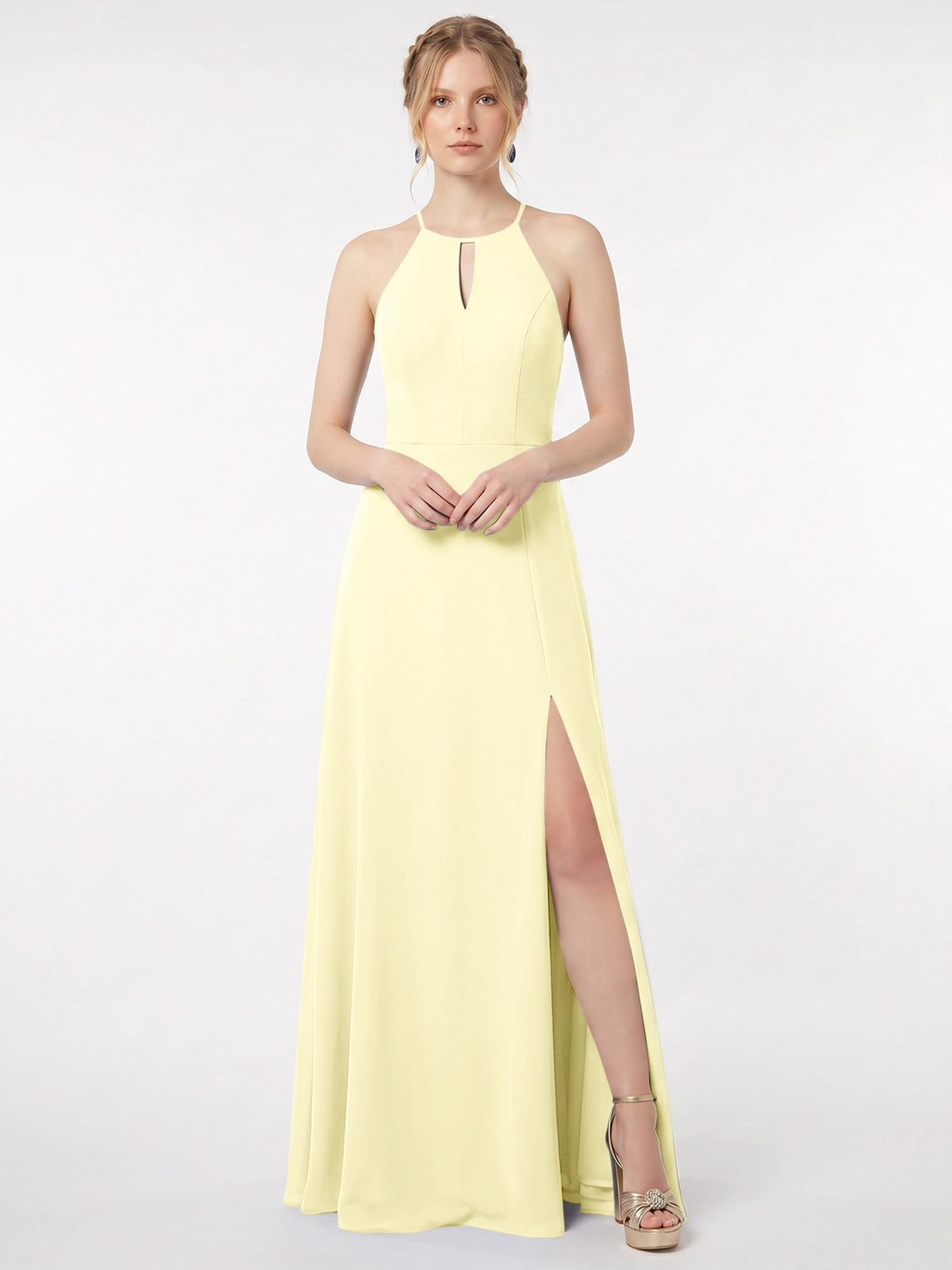 Chiffon Bridesmaid Dress with Halter 