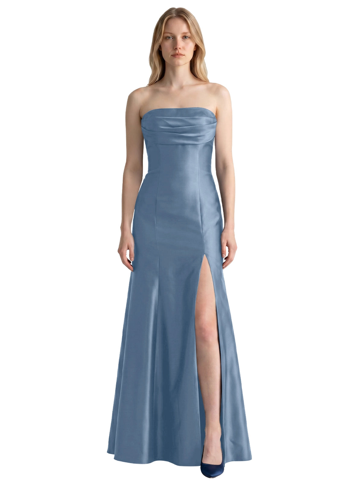Strapless Ruched Bodice Prom Dress 