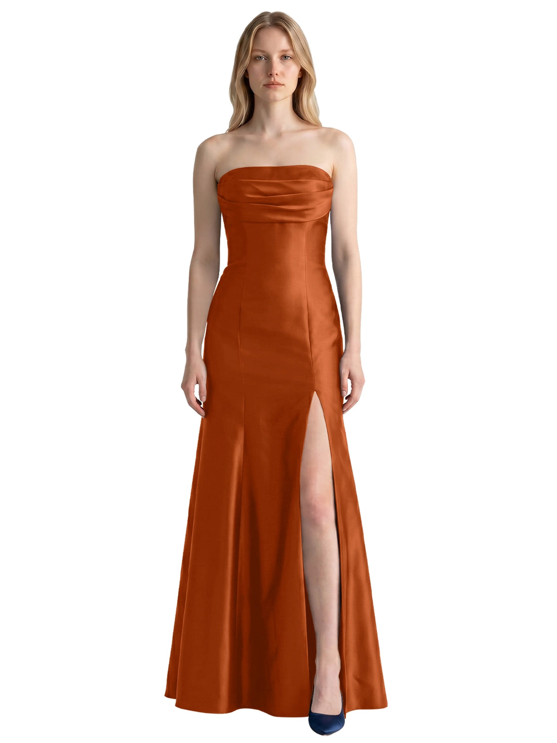 Strapless Ruched Bodice Prom Dress 
