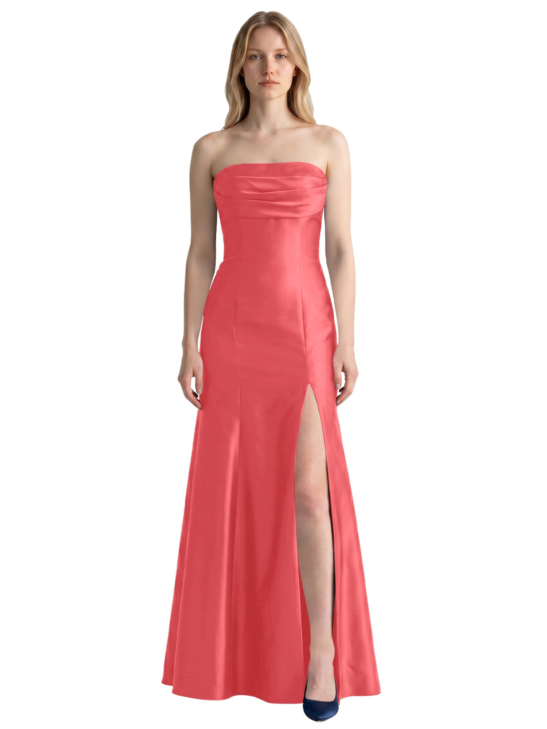 Strapless Ruched Bodice Prom Dress 