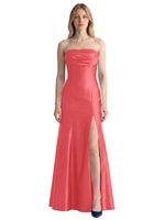 Strapless Ruched Bodice Prom Dress 