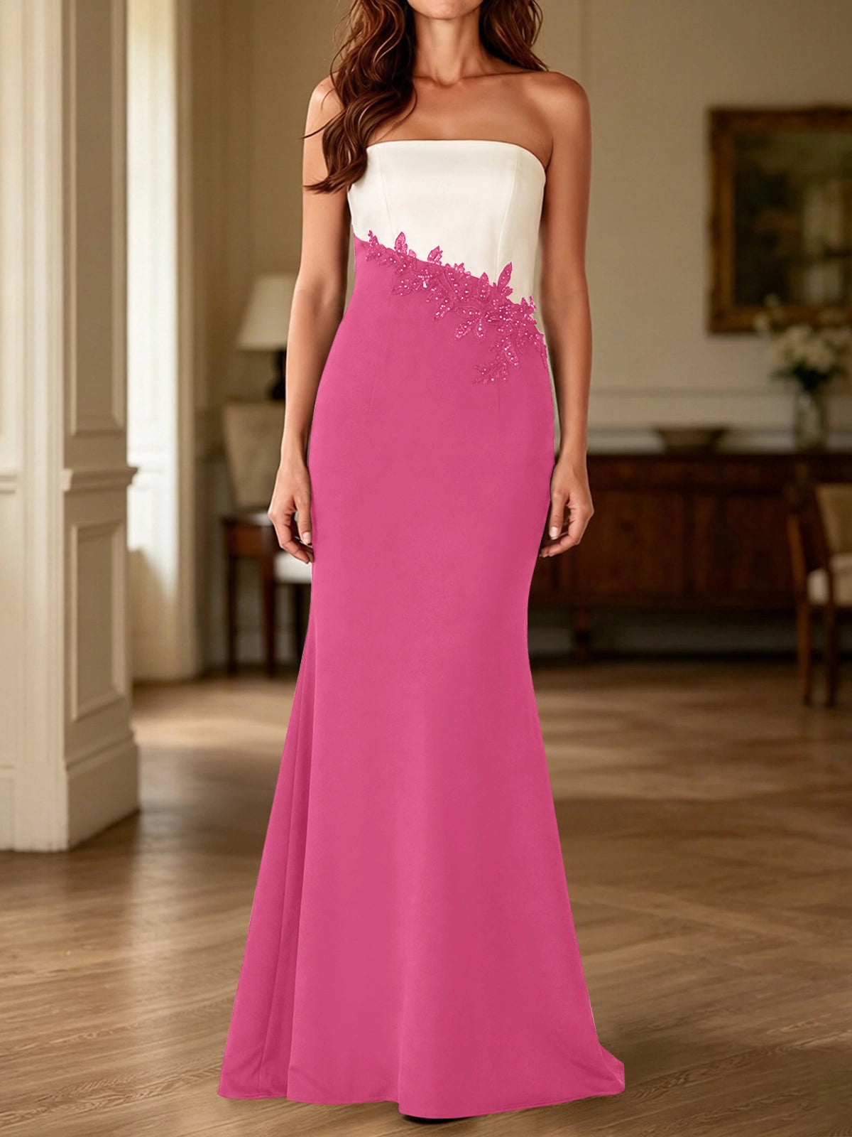 Trumpet Mother of the Bride Dress with Appliques