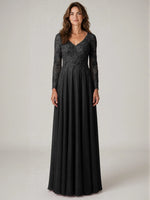 A-line Mother of the Bride Dress with Appliques