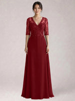 Lace Mother of the Bride Dress with Half Sleeves