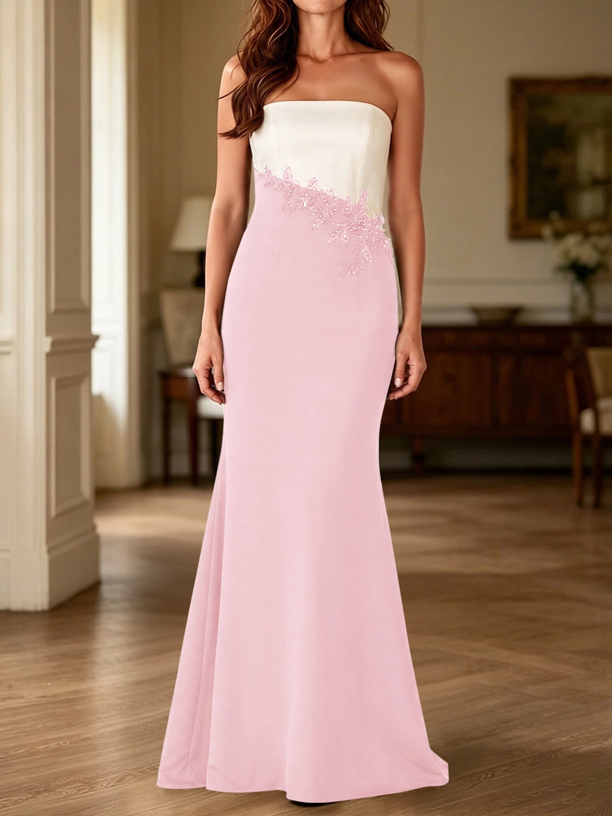 Trumpet Mother of the Bride Dress with Appliques