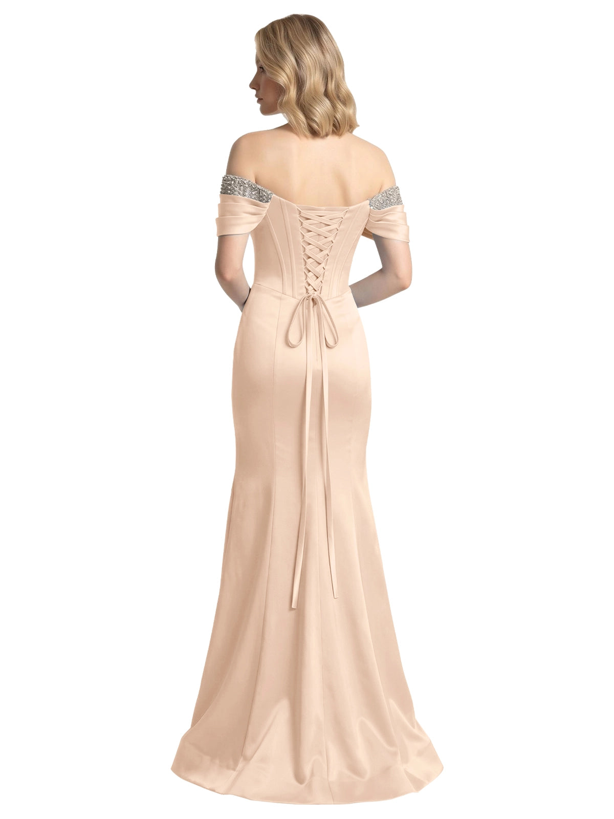 Corset Beaded Trumpet Prom Dress 