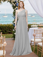 One-Shoulder Side Cut-Out Bridesmaid Dress 