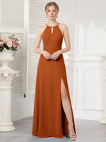 Chiffon Bridesmaid Dress with Halter 
