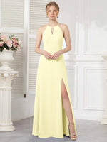 Chiffon Bridesmaid Dress with Halter 