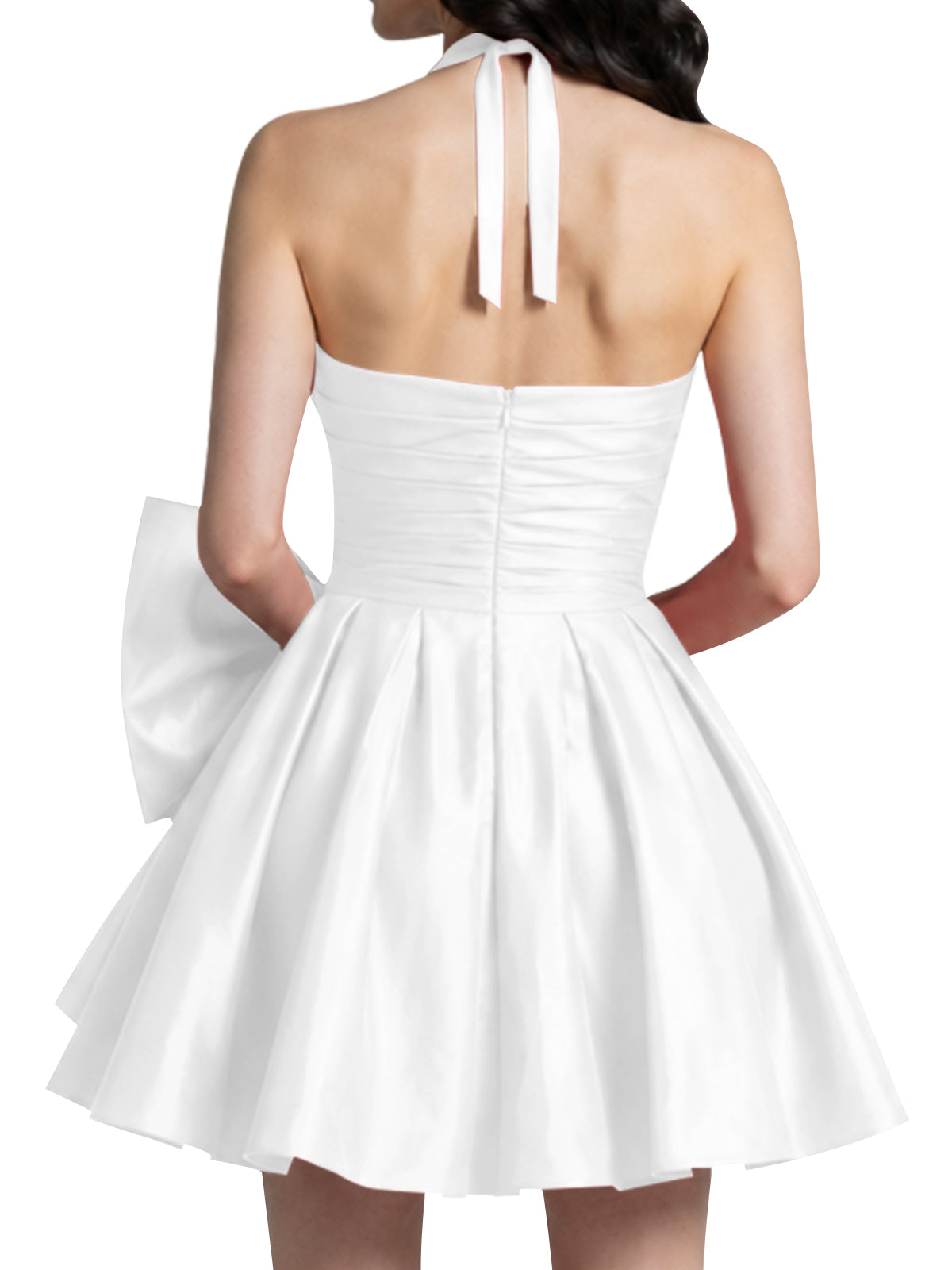 Halter Oversized Bow Mini Dress 