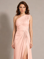 One-Shoulder Prom Dress with Slit