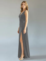 Velvet Bridesmaid Dress with Slit 