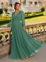 Chiffon Mother of the Bride Dress with Long Sleeves 