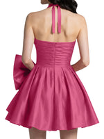 Halter Oversized Bow Mini Dress 