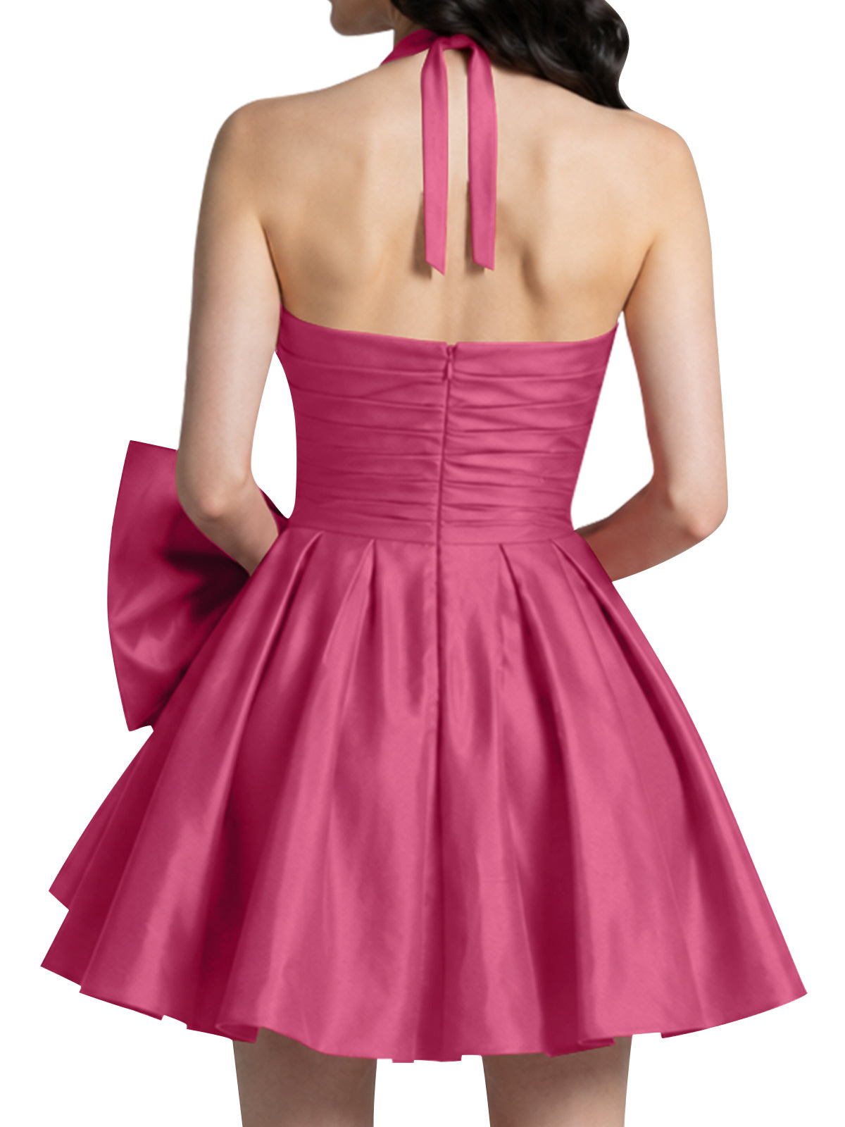 Halter Oversized Bow Mini Dress 