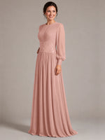 Chiffon Mother of the Bride Dress with Jewel Neckline 