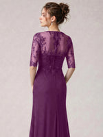 Lace Mother of the Bride Dress with Half Sleeves