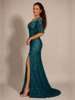 Mermaid Mother of the Bride Dress with V-neck 