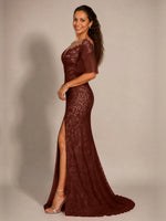 Mermaid Mother of the Bride Dress with V-neck 