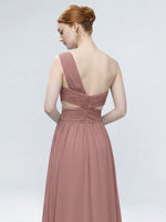 One-Shoulder Side Cut-Out Bridesmaid Dress 