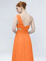 One-Shoulder Side Cut-Out Bridesmaid Dress 