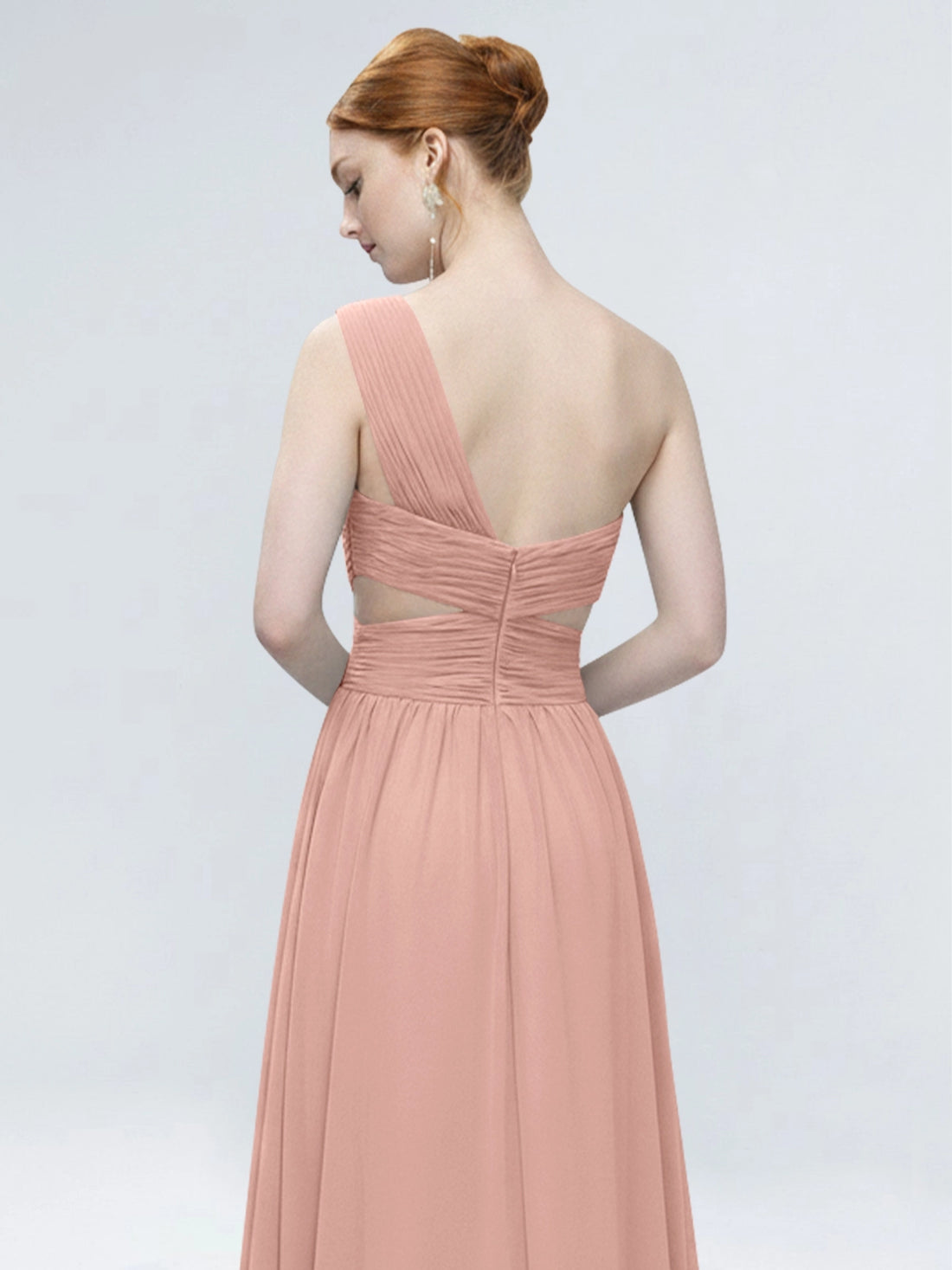 One-Shoulder Side Cut-Out Bridesmaid Dress 