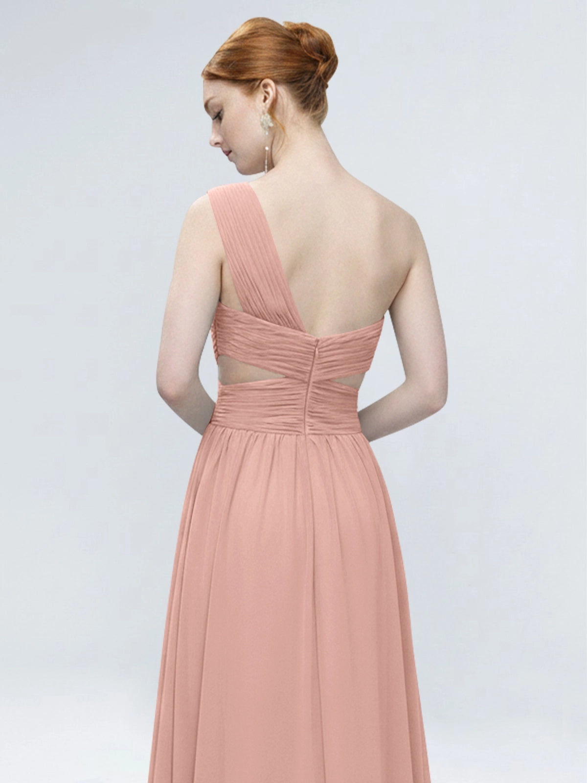 One-Shoulder Side Cut-Out Bridesmaid Dress 