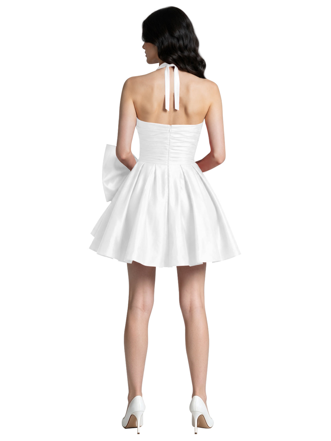 Halter Oversized Bow Mini Dress 