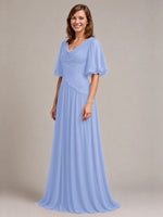 Cowl Neck Mother of the Bride Dress with Applique 