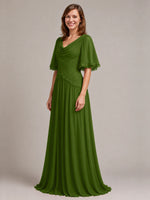 Cowl Neck Mother of the Bride Dress with Applique 