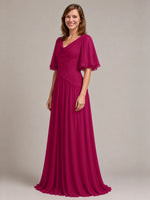 Cowl Neck Mother of the Bride Dress with Applique 