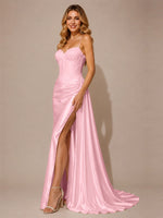 Silk-like Prom Dress with Appliques