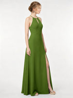 Chiffon Bridesmaid Dress with Halter 