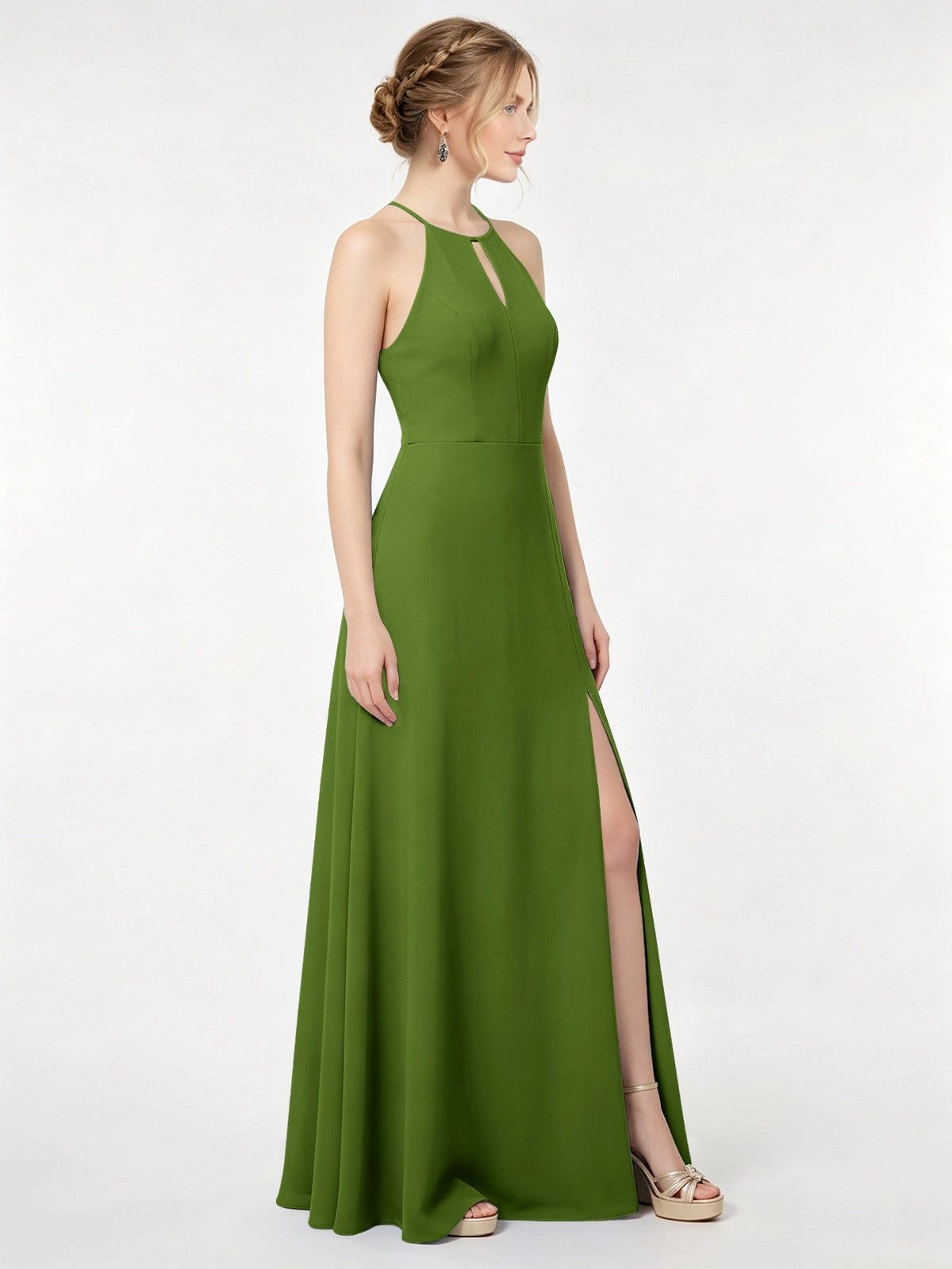 Chiffon Bridesmaid Dress with Halter 