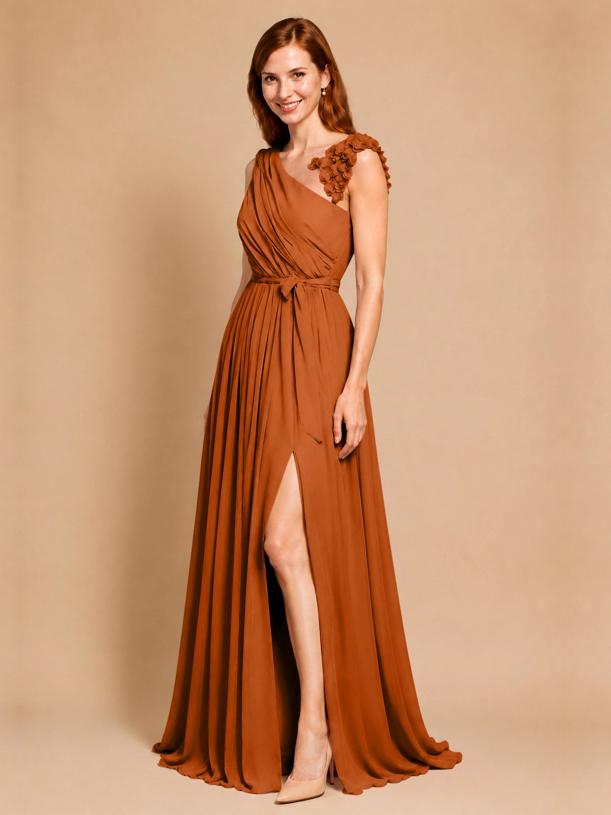Chiffon Prom Dress with Appliques