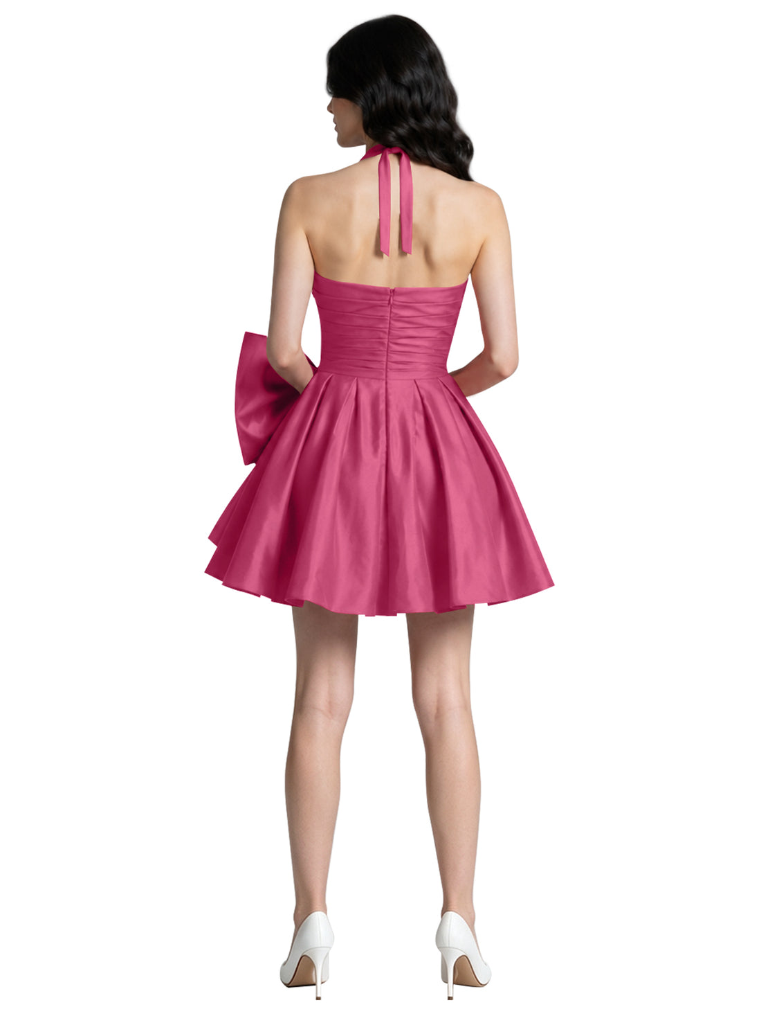 Halter Oversized Bow Mini Dress 