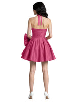 Halter Oversized Bow Mini Dress 