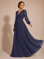 Chiffon Mother of the Bride Dress with Long Sleeves 