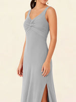 Chiffon Bridesmaid Dress with Slit 